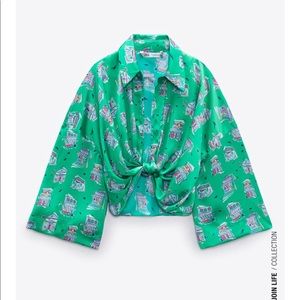 Knotted print shirt